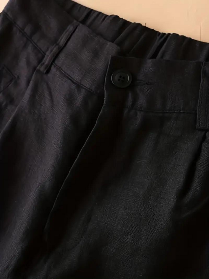 Sommarshorts, Elastisk Midja, Lös Passform, Shorts Med Hög Midja, Damkläder-Eva Jonsson