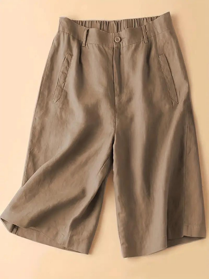 Sommarshorts, Elastisk Midja, Lös Passform, Shorts Med Hög Midja, Damkläder-Eva Jonsson