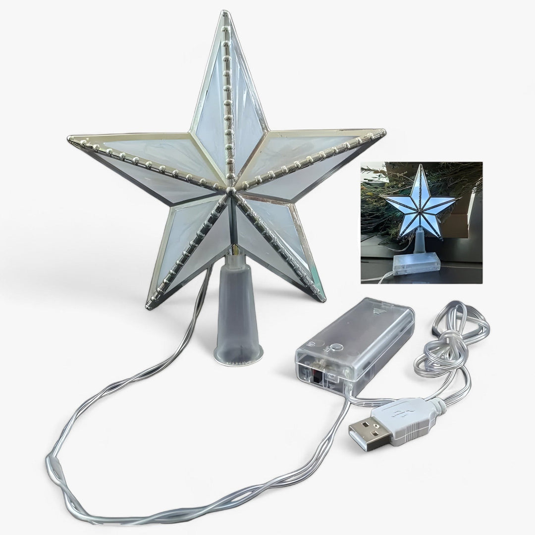 StarGlitter - LED-stjärna med fem prickar Julgran-Eva Jonsson