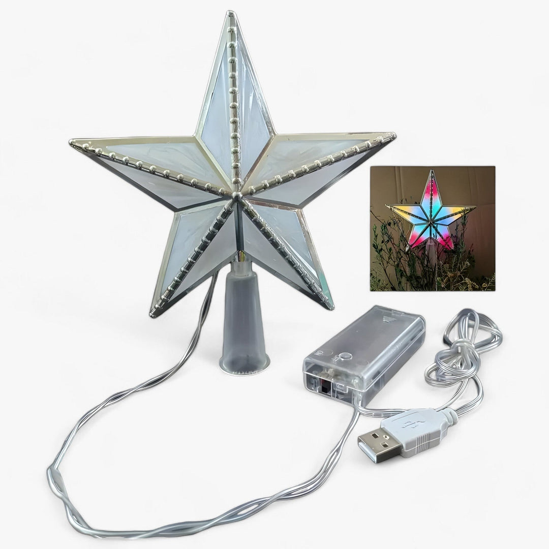StarGlitter - LED-stjärna med fem prickar Julgran-Eva Jonsson