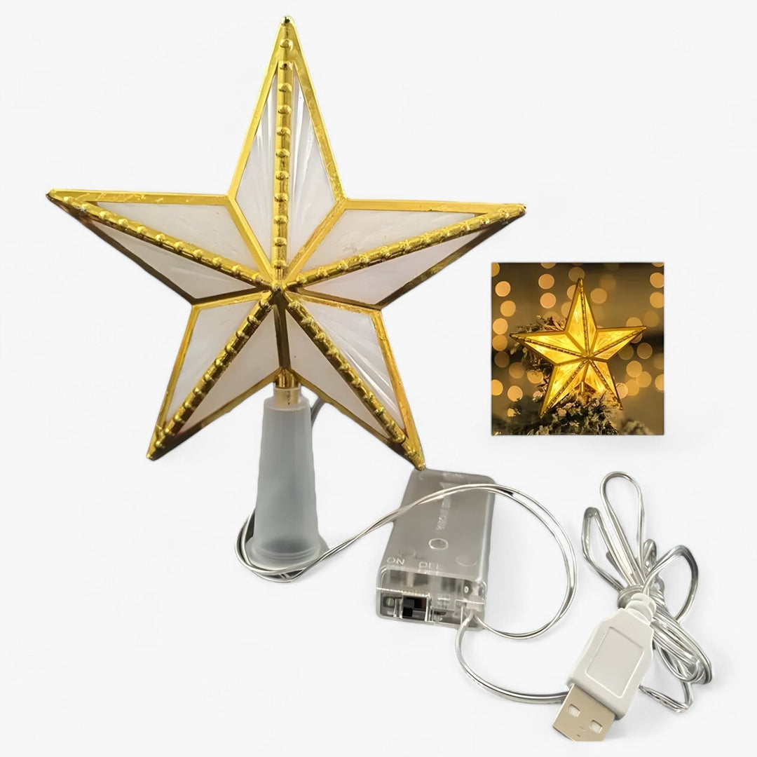 StarGlitter - LED-stjärna med fem prickar Julgran-Eva Jonsson