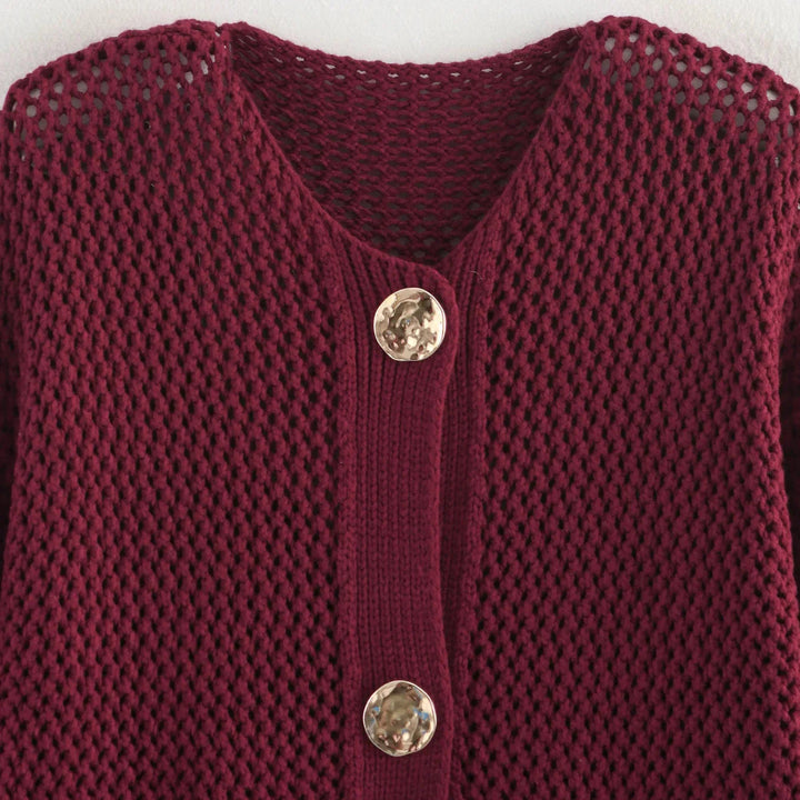 Stickad Cardigan - Varm - Fickor - Knäppbar cardigan - Damkläder-Eva Jonsson