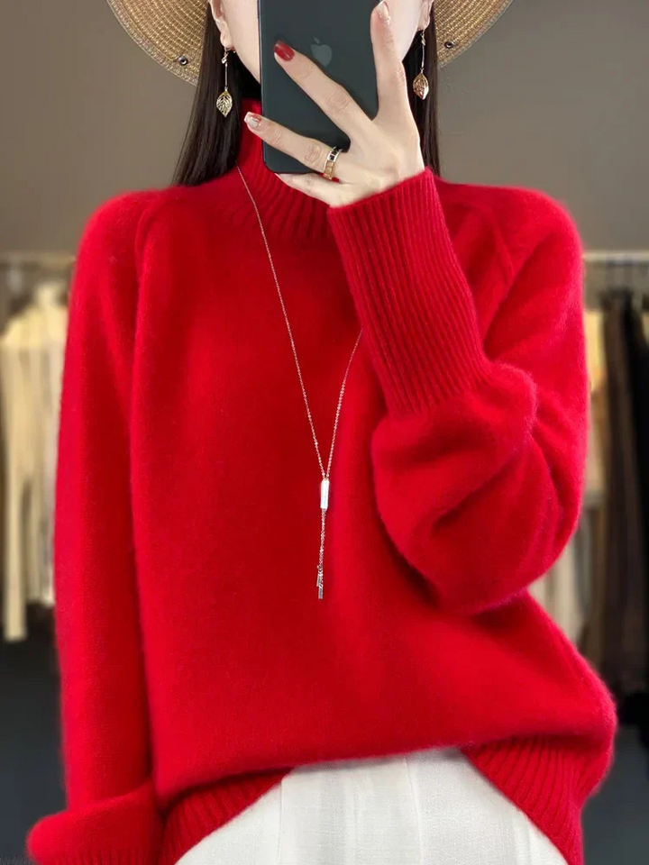 Stickad Tröja | Fluffig | Turtleneck | Stickad Tröja | Damstickat-Eva Jonsson
