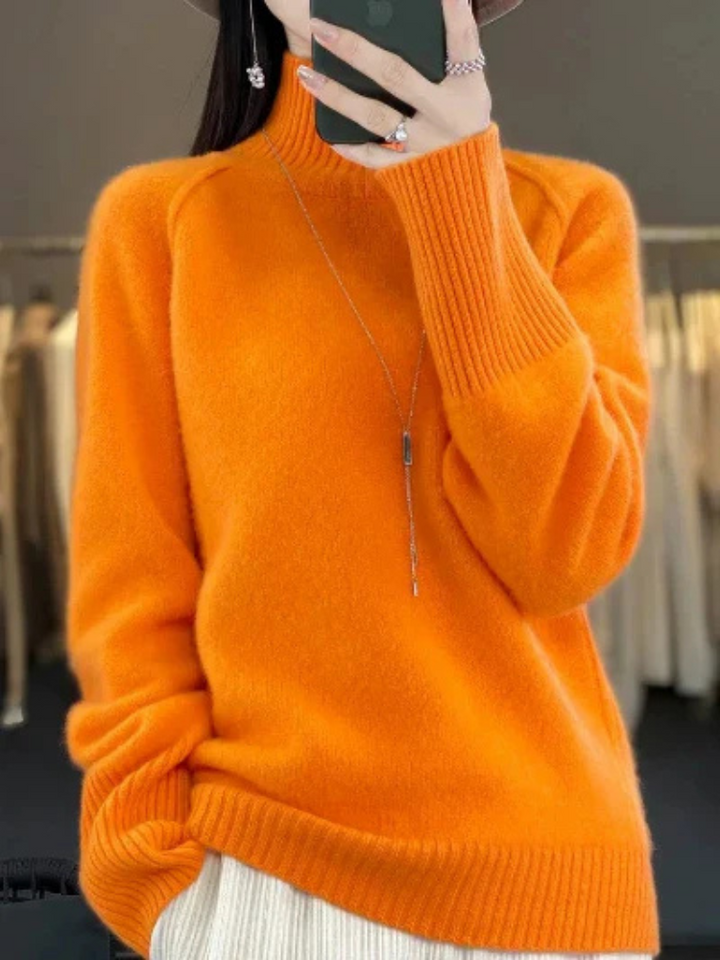 Stickad Tröja | Fluffig | Turtleneck | Stickad Tröja | Damstickat-Eva Jonsson