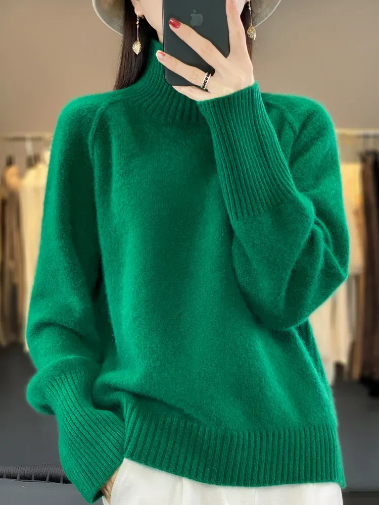 Stickad Tröja | Fluffig | Turtleneck | Stickad Tröja | Damstickat-Eva Jonsson