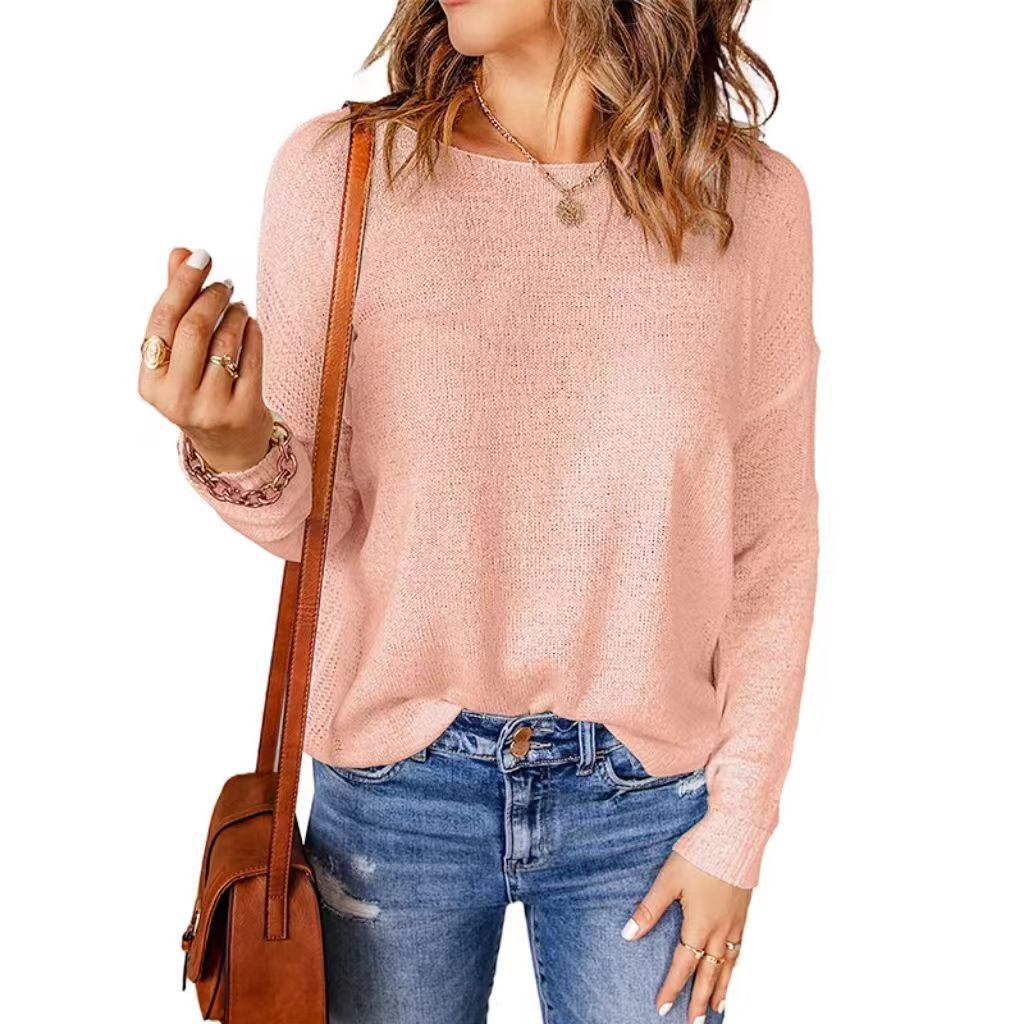 Stickad Tröja | Loose Fit | Pullover | Båtringad Tröja | Damkläder-Eva Jonsson