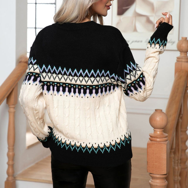 Stickad Tröja | Varm | Loose Fit | Stickad tröja | Damstickat-Eva Jonsson