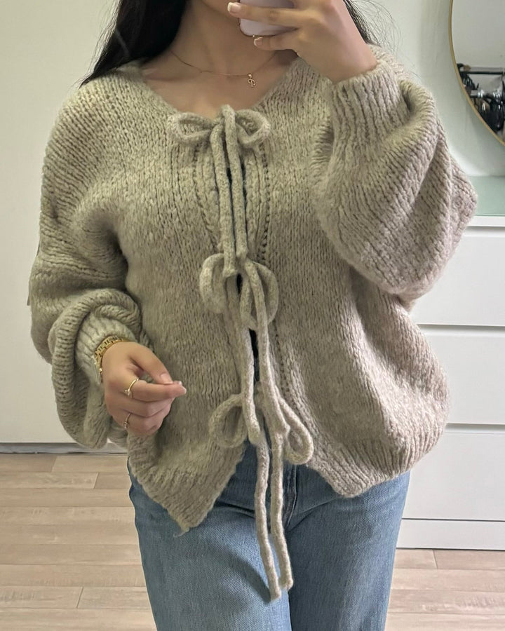 Stickad kofta | Oversized | Chunky | Knytbluskofta | Damstickat-Eva Jonsson