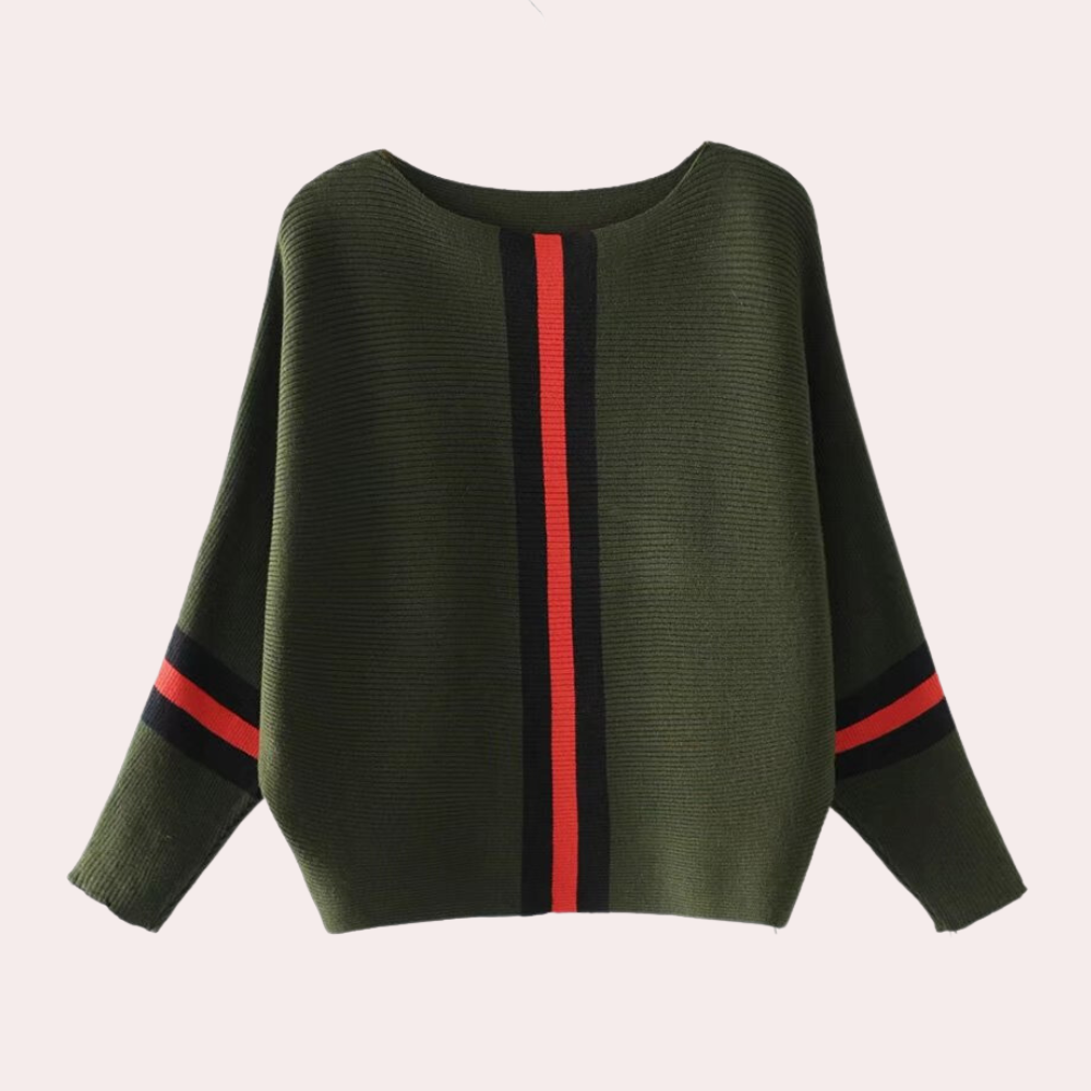 Stickad tröja - Boat Neck - Loose Fit - Vinterkläder - Damtröja-Eva Jonsson