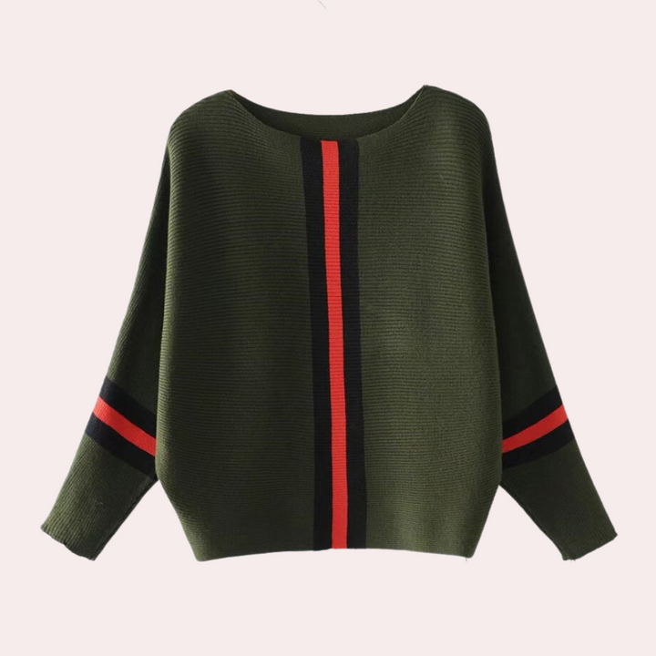 Stickad tröja - Boat Neck - Loose Fit - Vinterkläder - Damtröja-Eva Jonsson