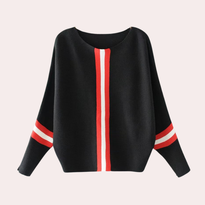 Stickad tröja - Boat Neck - Loose Fit - Vinterkläder - Damtröja-Eva Jonsson