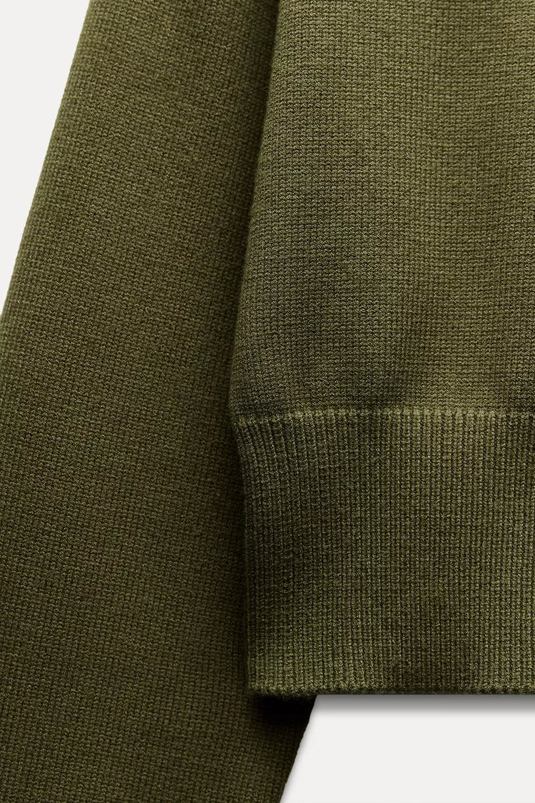Stickad tröja - Loose Fit - Grön - Pullover - Damkläder-Eva Jonsson