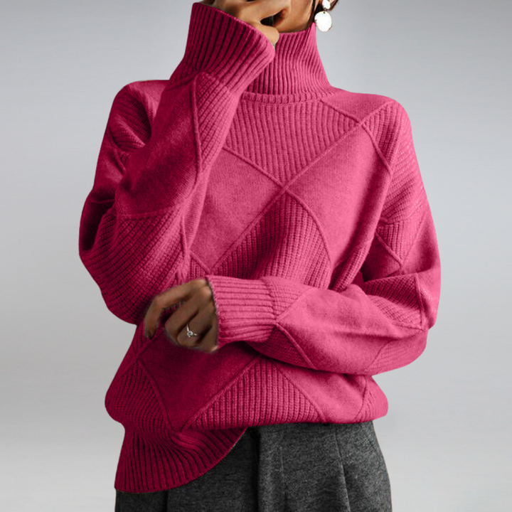 Stickad tröja | Loose Fit | Kashmir | Turtleneck | Damtröja-Eva Jonsson