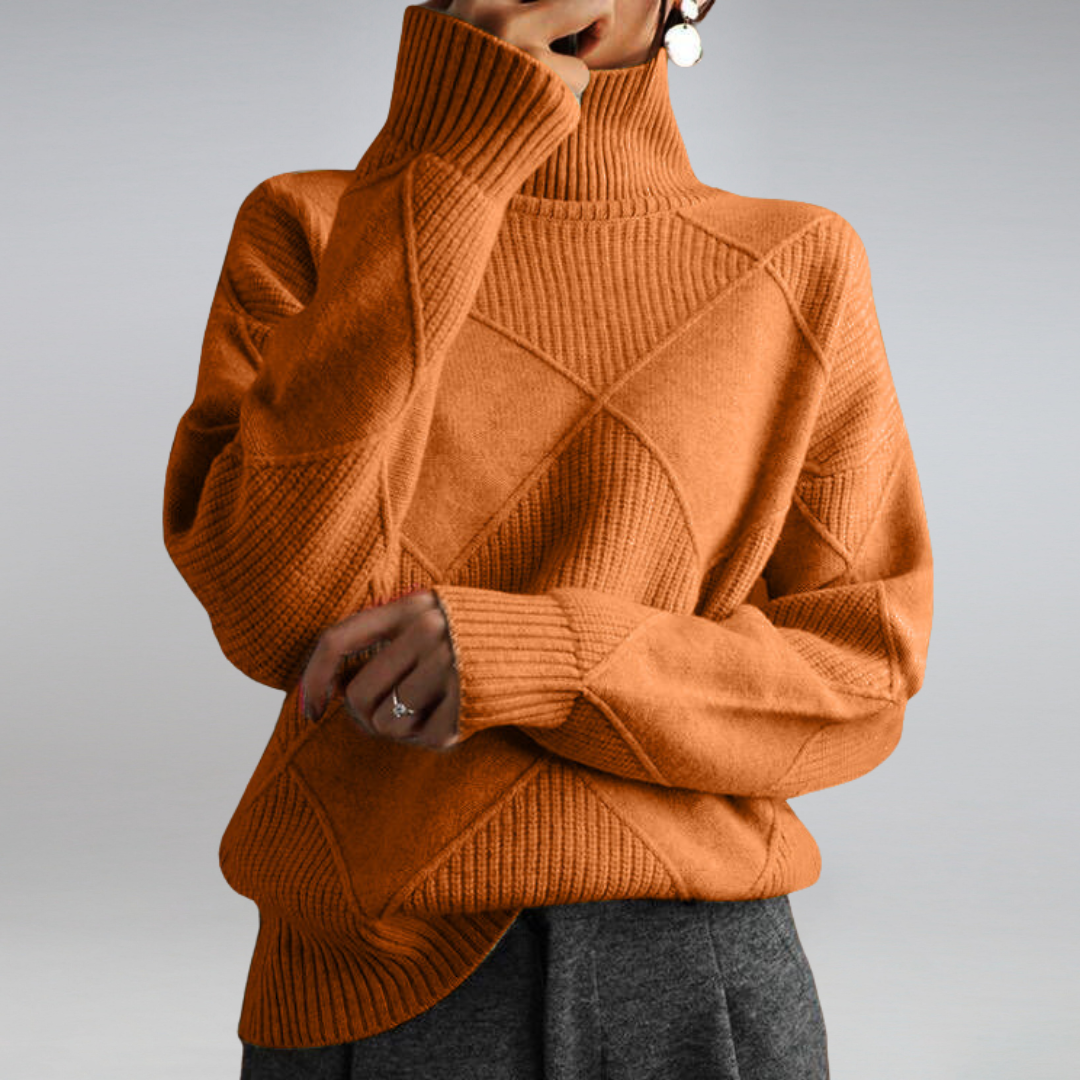 Stickad tröja | Loose Fit | Kashmir | Turtleneck | Damtröja-Eva Jonsson