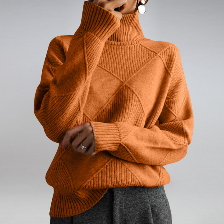 Stickad tröja | Loose Fit | Kashmir | Turtleneck | Damtröja-Eva Jonsson