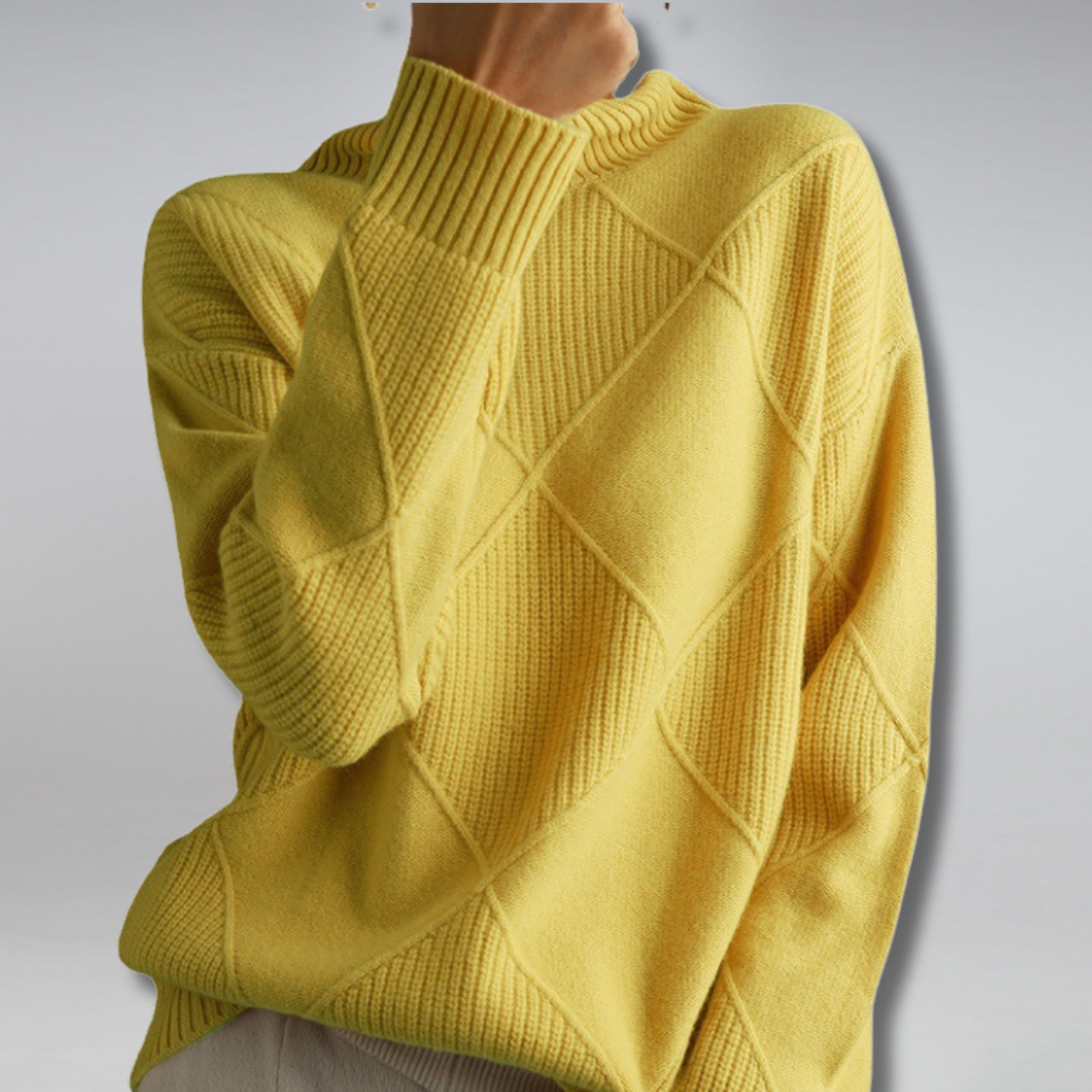 Stickad tröja | Loose Fit | Kashmir | Turtleneck | Damtröja-Eva Jonsson