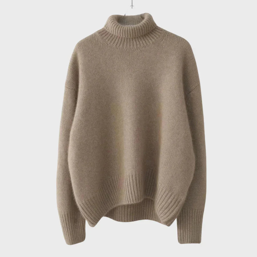 Stickad tröja | Loose Fit | Turtleneck | Oversized tröja | Vinterkläder för kvinnor-Eva Jonsson