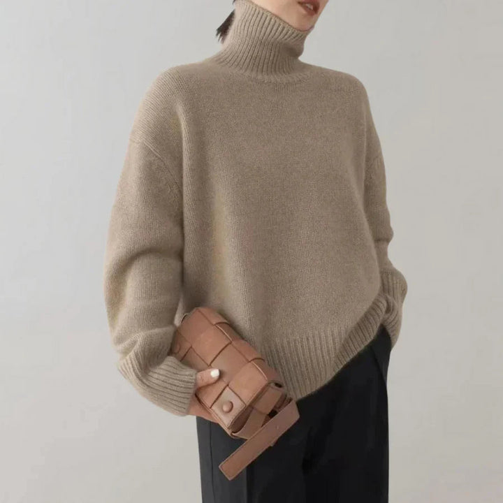 Stickad tröja | Loose Fit | Turtleneck | Oversized tröja | Vinterkläder för kvinnor-Eva Jonsson