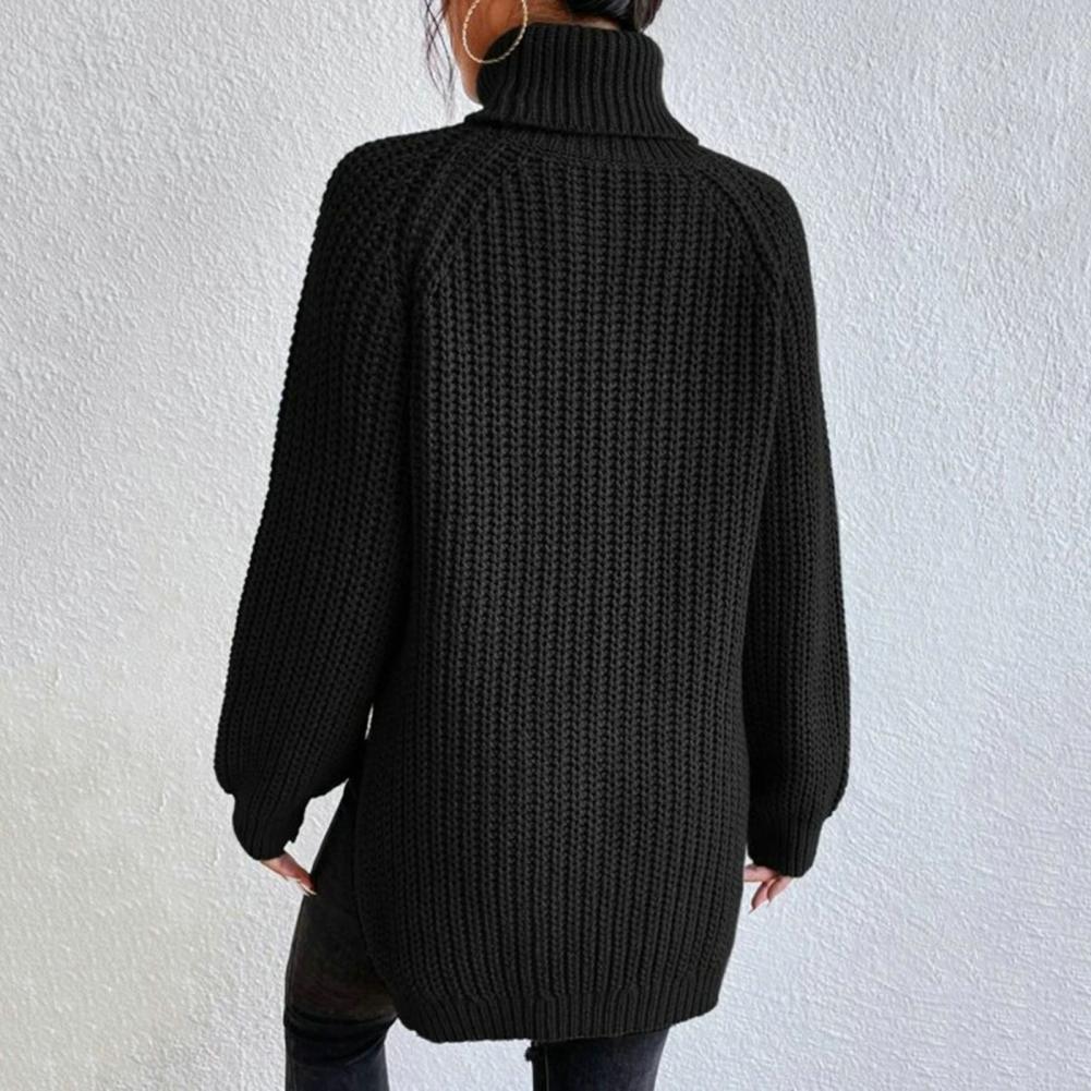Stickad tröja | Loose Fit | Vinter | Turtleneck | Damkläder-Eva Jonsson