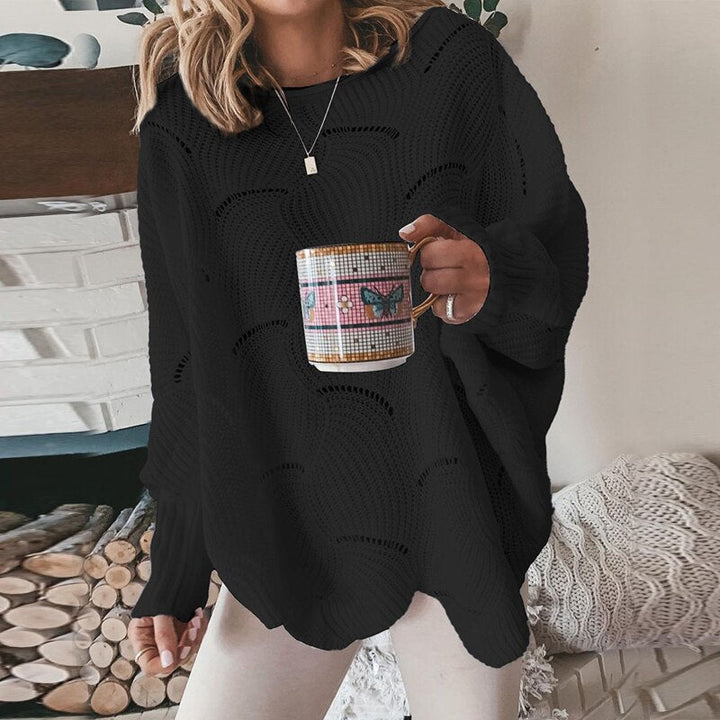 Stickad tröja | Lös Passform | Pullover | överdimensionerad tröja | Damkläder-Eva Jonsson