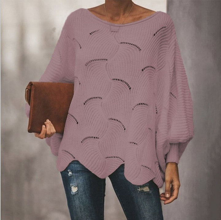 Stickad tröja | Lös Passform | Pullover | överdimensionerad tröja | Damkläder-Eva Jonsson