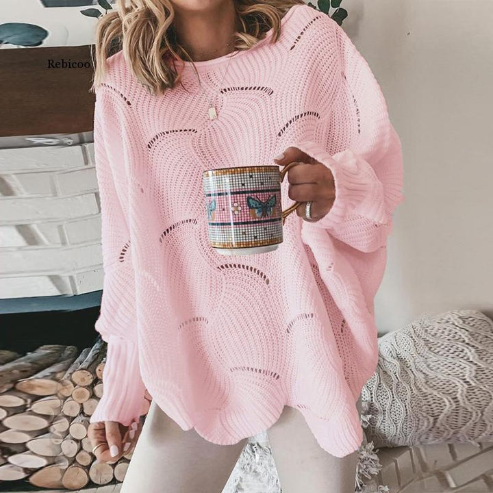Stickad tröja | Lös Passform | Pullover | överdimensionerad tröja | Damkläder-Eva Jonsson