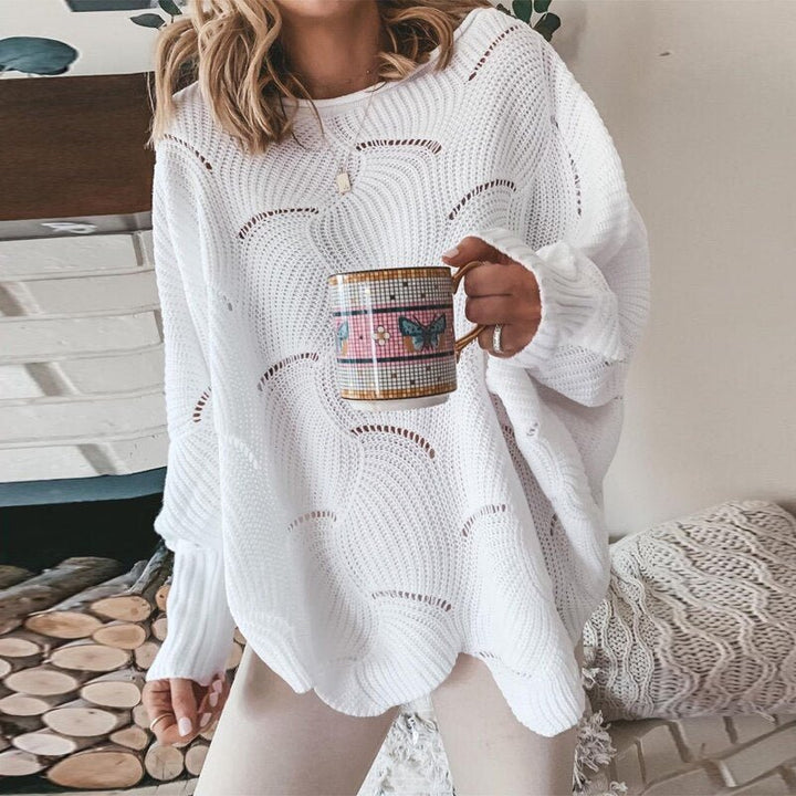 Stickad tröja | Lös Passform | Pullover | överdimensionerad tröja | Damkläder-Eva Jonsson