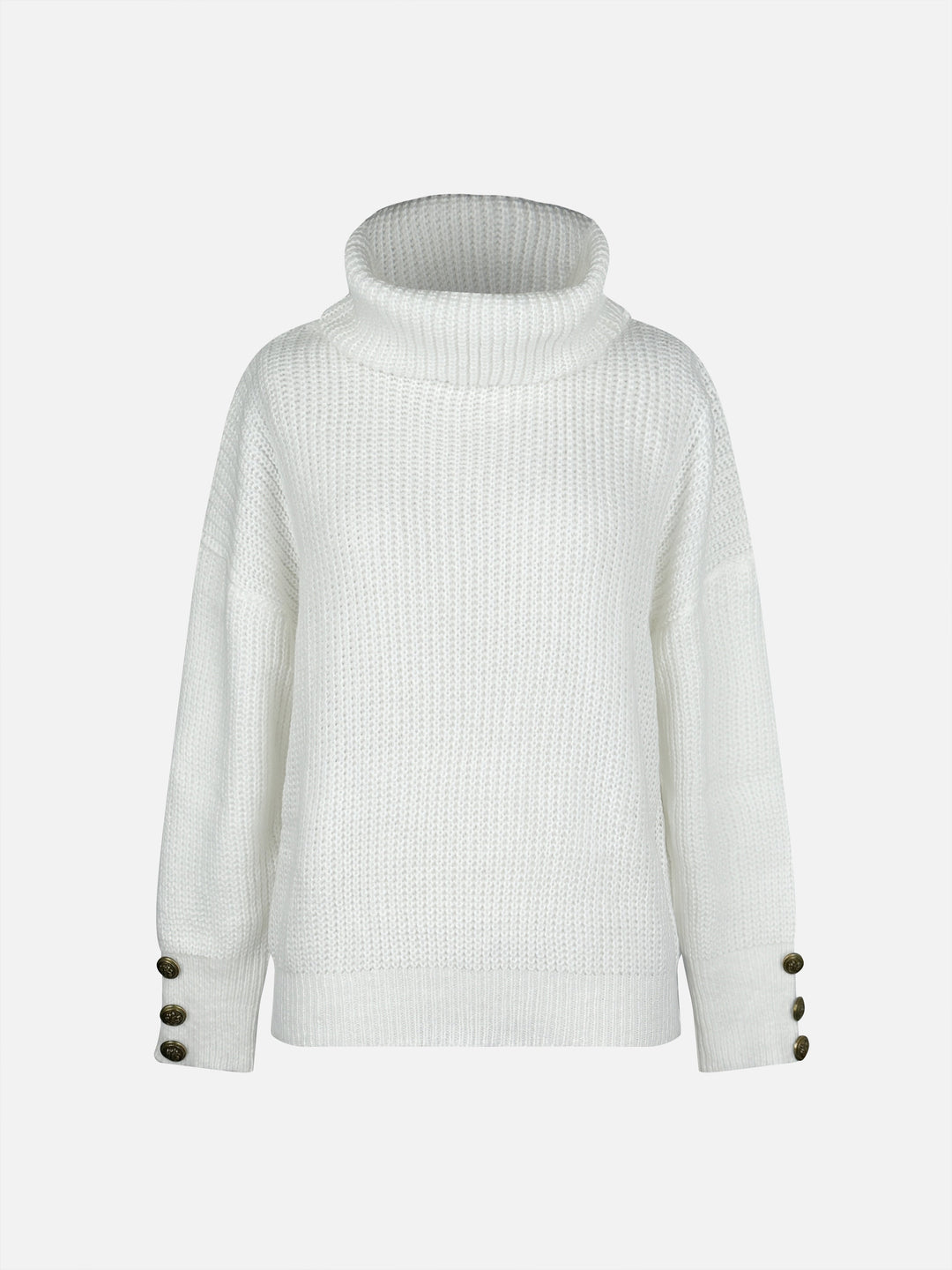 Stickad tröja | Lös passform | Varm | Turtleneck-tröja | Damstickat-Eva Jonsson