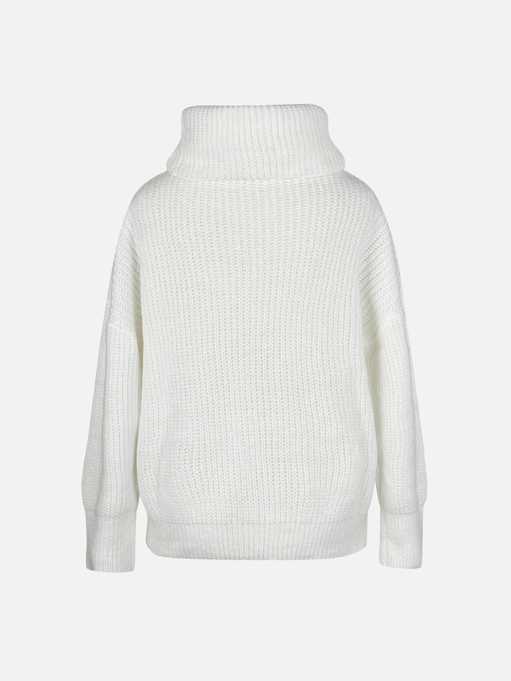 Stickad tröja | Lös passform | Varm | Turtleneck-tröja | Damstickat-Eva Jonsson