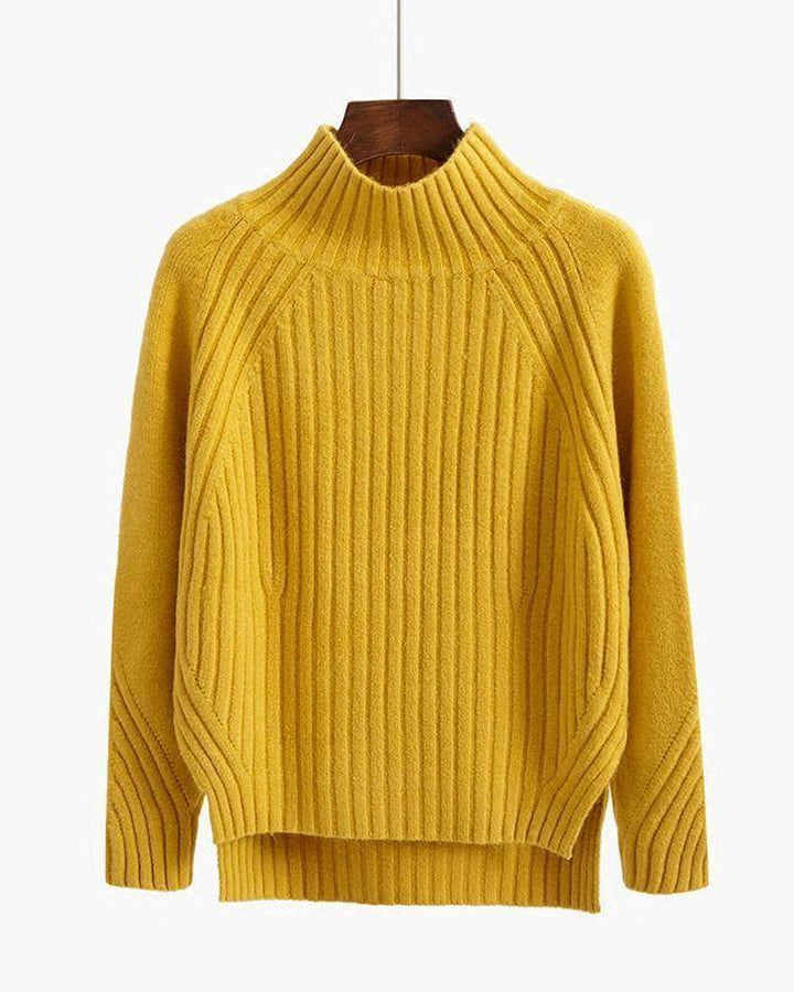 Stickad tröja - Ribbad - Turtleneck - Stickad tröja - Damstickat-Eva Jonsson