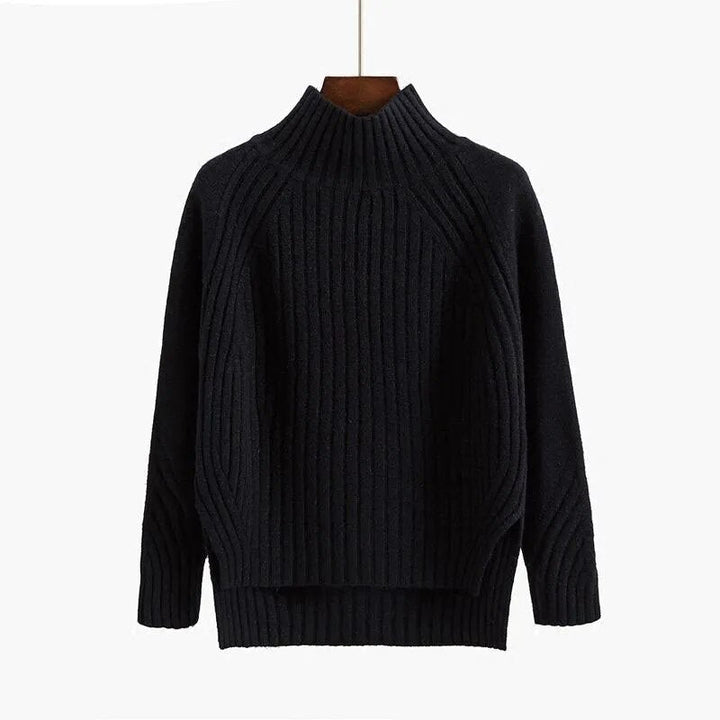 Stickad tröja - Ribbad - Turtleneck - Stickad tröja - Damstickat-Eva Jonsson