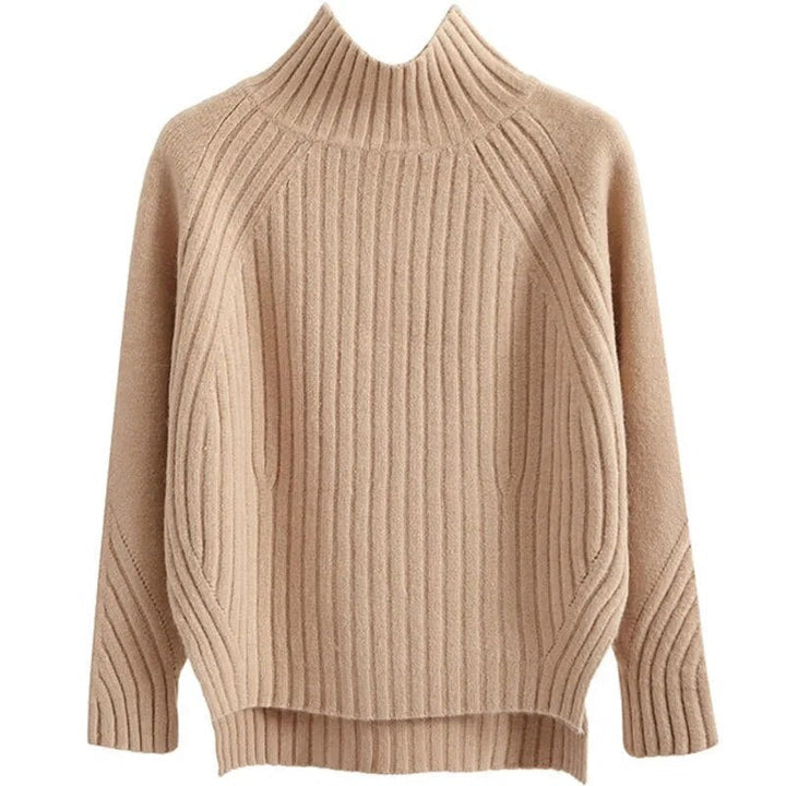Stickad tröja - Ribbad - Turtleneck - Stickad tröja - Damstickat-Eva Jonsson
