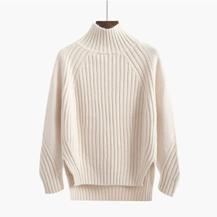 Stickad tröja - Ribbad - Turtleneck - Stickad tröja - Damstickat-Eva Jonsson