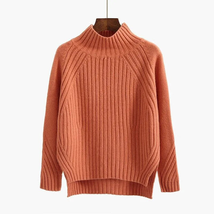 Stickad tröja - Ribbad - Turtleneck - Stickad tröja - Damstickat-Eva Jonsson