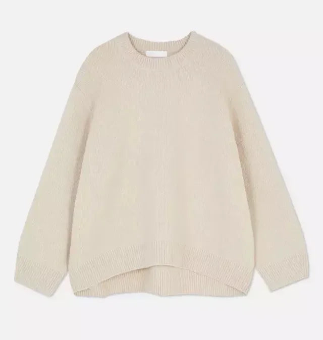 Stickad tröja | Rosa | Oversized | Pullovertröja | Jumper för damer-Eva Jonsson