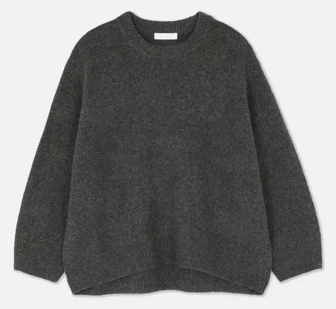 Stickad tröja | Rosa | Oversized | Pullovertröja | Jumper för damer-Eva Jonsson