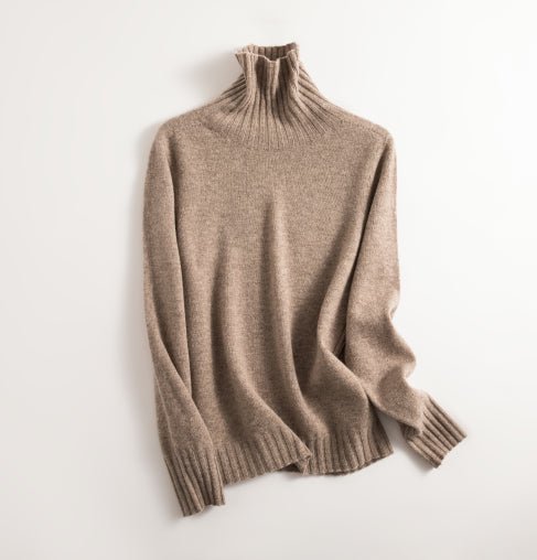 Stickad tröja | Varm | Sömlös | Turtlenek | Ulltröja-Eva Jonsson