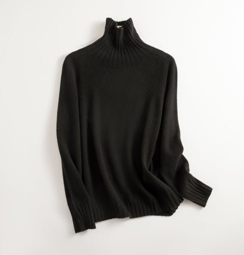 Stickad tröja | Varm | Sömlös | Turtlenek | Ulltröja-Eva Jonsson