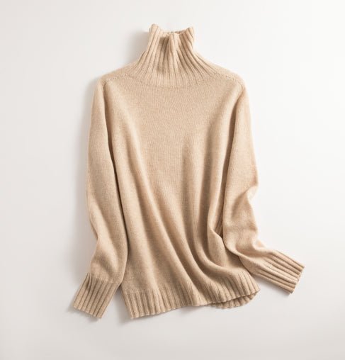 Stickad tröja | Varm | Sömlös | Turtlenek | Ulltröja-Eva Jonsson