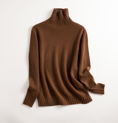 Stickad tröja | Varm | Sömlös | Turtlenek | Ulltröja-Eva Jonsson