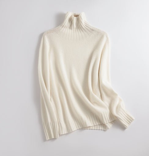 Stickad tröja | Varm | Sömlös | Turtlenek | Ulltröja-Eva Jonsson