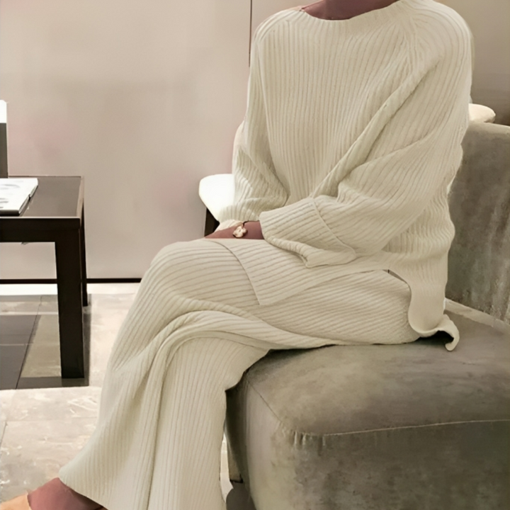 Stickat Lounge Set | Loose Fit | Tvådelat | Stickat Co Ord | Loungekläder för Kvinnor-Eva Jonsson