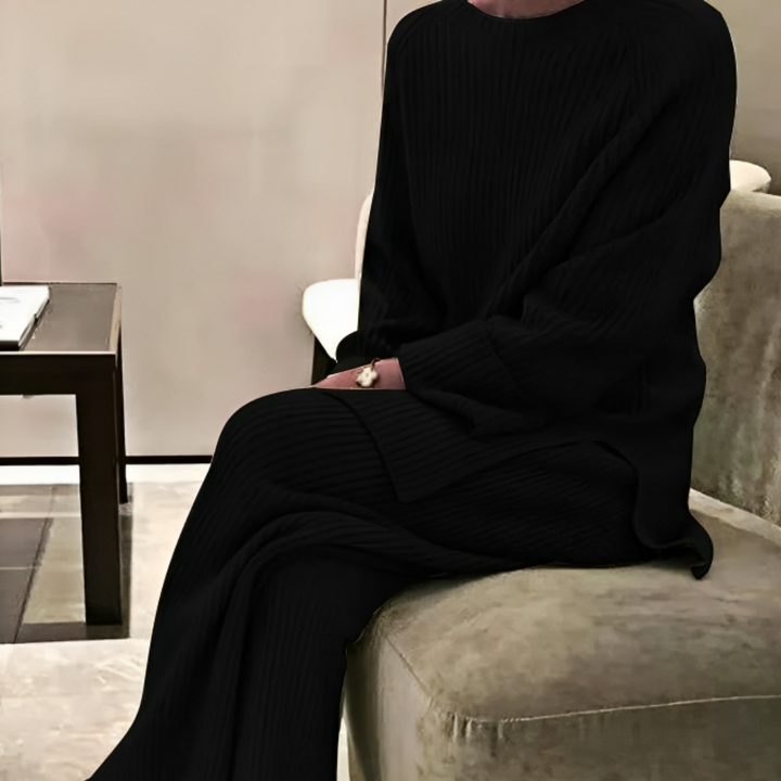 Stickat Lounge Set | Loose Fit | Tvådelat | Stickat Co Ord | Loungekläder för Kvinnor-Eva Jonsson