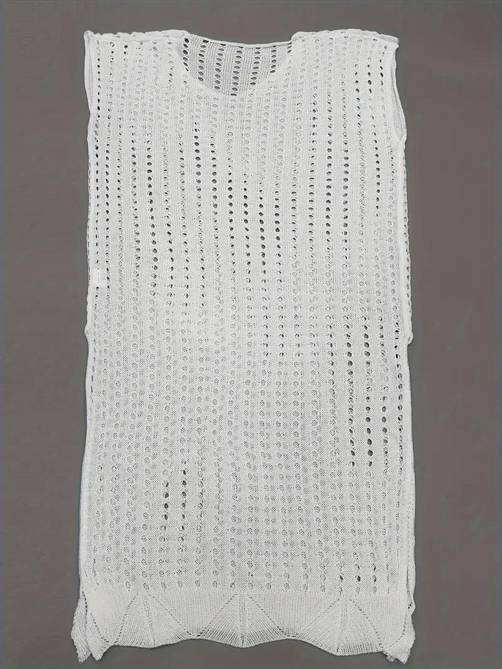 Strand Cover Up - virkat - Boho Style - överdragsklänning - bikinioverdrag-Eva Jonsson