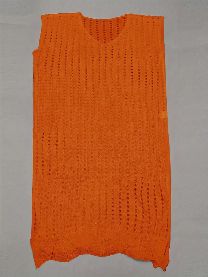 Strand Cover Up - virkat - Boho Style - överdragsklänning - bikinioverdrag-Eva Jonsson