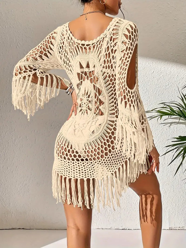 Strandöverdrag - Boho-stil - Långärmad - Bikiniöverdrag - Strandoutfits-Eva Jonsson