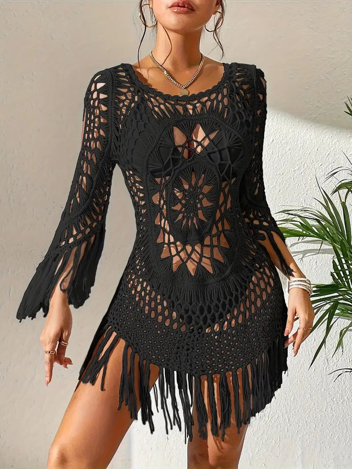 Strandöverdrag - Boho-stil - Långärmad - Bikiniöverdrag - Strandoutfits-Eva Jonsson