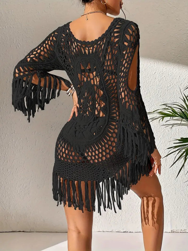 Strandöverdrag - Boho-stil - Långärmad - Bikiniöverdrag - Strandoutfits-Eva Jonsson
