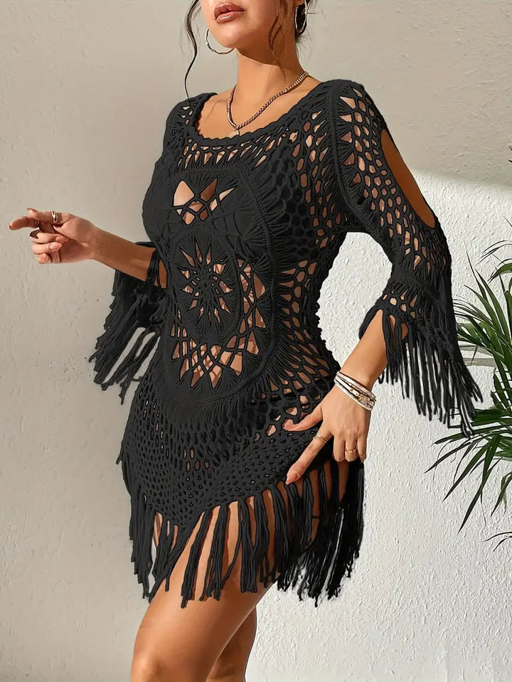 Strandöverdrag - Boho-stil - Långärmad - Bikiniöverdrag - Strandoutfits-Eva Jonsson