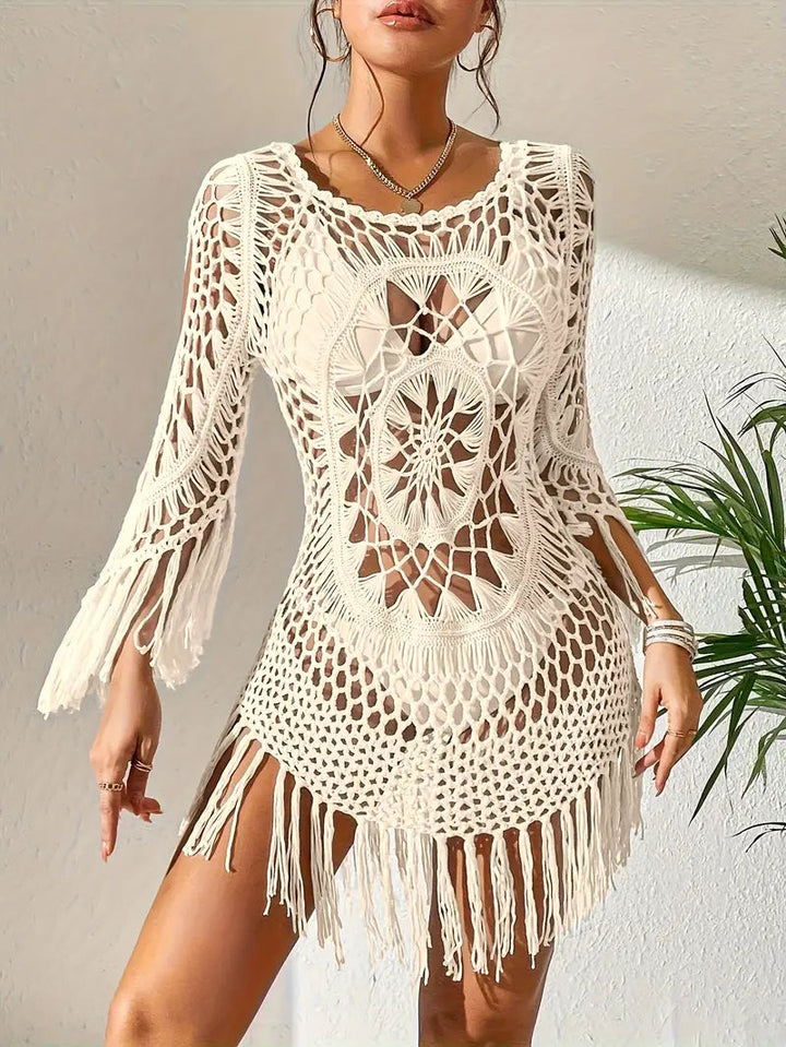 Strandöverdrag - Boho-stil - Långärmad - Bikiniöverdrag - Strandoutfits-Eva Jonsson